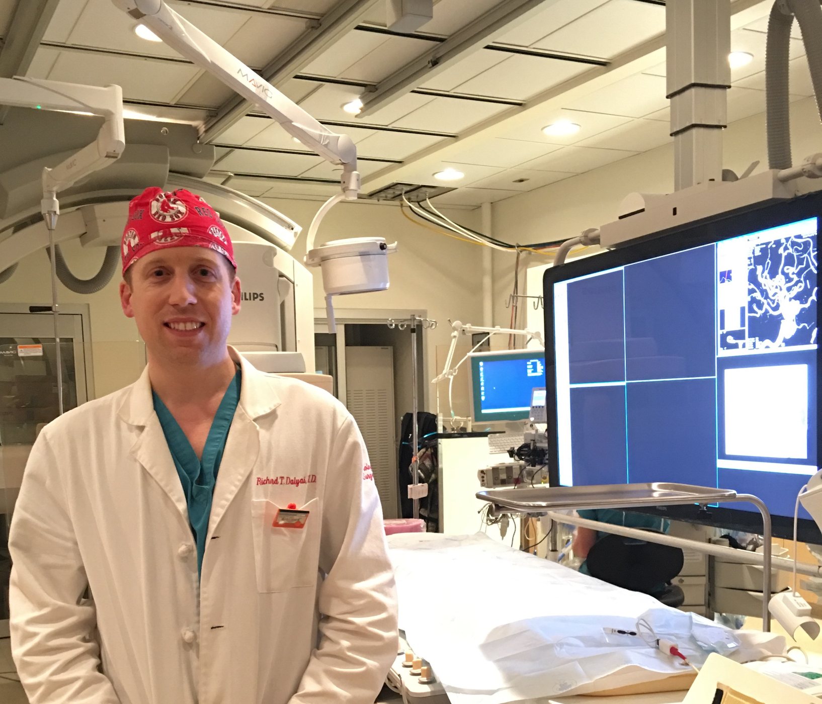 Dr. Dalyai in the angiography suite
